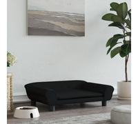 ShGaxin Lit pour chien en velours noir 70 x 48 x 22 cm, matelas pour chien, lit pour chien et chat