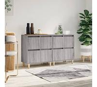 ShGaxin Lot de 2 buffets pour salon, meuble de salle à manger, buffet de cuisine, vitrines pour salon, meuble d'appoint, contreplaqué gris Sonoma 60 x 35 x 70 cm