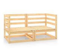 ShGaxin Lot de 2 canapés d'angle de jardin en bois de pin massif