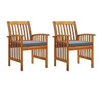 ShGaxin Lot de 2 chaises de salle à manger modernes avec coussins en bois massif d'acacia