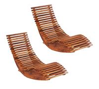ShGaxin Lot de 2 chaises longues à bascule en bois massif d'acacia, chaises longues de jardin extérieur, chaise longue piscine, Sun Lounger, chaises longues de jardin, lit de jardin extérieur, chaise