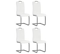 ShGaxin Lot de 4 chaises cantilever de salle à manger, meubles de cuisine, meubles de salle à manger, meubles de cuisine, meubles de salle à manger, meubles de salle à manger, similicuir blanc