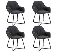 ShGaxin Lot de 4 chaises de salle à manger en tissu noir