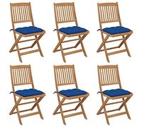ShGaxin Lot de 6 chaises de jardin pliantes avec coussin, fauteuil de jardin, fauteuil à dossier haut, chaise de camping, chaise de balcon, chaise de balcon, chaise de balcon, chaise de balcon, chaise