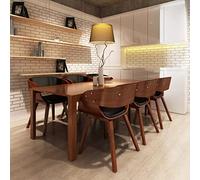 ShGaxin Lot de 6 chaises de salle à manger, meubles de cuisine, chaises de salle à manger, meubles de cuisine, chaises de salon, meubles de salle à manger, cuir synthétique marron