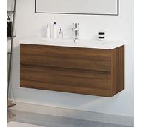 ShGaxin Meuble de salle de bains Lavabo intégré Chêne Marron Bois Multicouche,Meubles,Armoires et porte-objets,Composants d'ameublement,Composants de meubles Salle de bains(SPU:3152890)