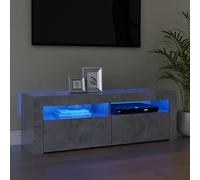 ShGaxin Meuble TV avec lumières LED, meuble TV salon, gris béton 120 x 35 x 40 cm