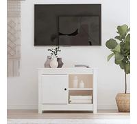 ShGaxin Meuble TV blanc 70 x 36,5 x 52 cm en pin massif - Meuble TV, meuble TV, meuble TV, buffet TV, meuble TV, banc TV, commode
