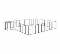 ShGaxin Niche noire 25,41 m² en acier, parc pour chiens, niche pour chiens, clôture pour chiens, enclos pour chiens, enclos pour chiens, enclos pour chiens - 3082229