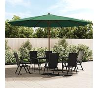 ShGaxin Parasol de Jardin avec mât en Bois Vert 400x273 cm,Parasol De Jardin Exterieur,Protection UV