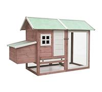 ShGaxin Poulailler d'extérieur en bois massif de pin et sapin Moka 170 x 81 x 110 cm