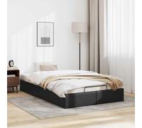 ShGaxin Structure Lit Pouf sans matelas Noir 120 x 200 cm Similicuir, Structures Lit, Structure Lit Pouf,Structure Lit Moderne Élégant-3310794