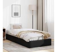ShGaxin Structure Lit Pouf sans matelas Noir 90 x 200 cm Similicuir, Structures Lit, Structure Lit Pouf,Structure Lit Moderne Élégant-3310779