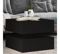 ShGaxin Table basse avec lumières LED noires 50 x 50 x 40 cm, table basse de salon, table basse, table basse, table de salon, meubles de salon modernes - 839855