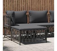 ShGaxin Tabouret de jardin avec coussin en tissu tissé gris anthracite, meuble extérieur, terrasse, tabouret extérieur, tabouret haut, meuble bar