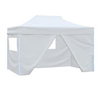 ShGaxin Tente de réception Pliable avec 4 parois 3x4 m Acier Blanc,Tente De Réception,Protection UV