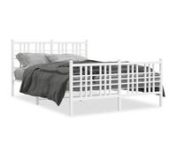 ShGaxin Tour de lit avec tête de lit et pied en métal blanc 140 x 190 cm, structure de lit, cadre élégant, robuste, cadre de lit, avec tête de lit 376391