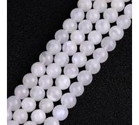 Shgbeads Blanc pierre de lune Pierre précieuse Courroie Perles Naturelles Cristal Rond 6 mm Energy Pierre pouvoir de guérison pour la confection de bijoux 38,1 cm, 6mm White, 6mm