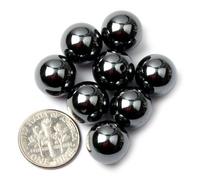 SHGbeads Lot de 10 perles rondes en hématite noire en vrac, énergie naturelle et guérison, pour la fabrication de bijoux, demi-percées, 12 mm (peu attrayant)