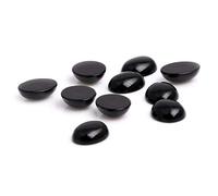 SHGbeads Lot de 5 cabochons ovales en agate noire à dos plat pour fabrication de bijoux 10 x 12 mm