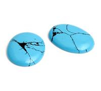 SHGbeads Lot de 5 cabochons ovales semi-précieuses Turquoise 30 x 40 mm