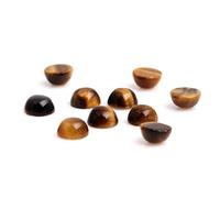 SHGbeads Lot de 5 cabochons ronds en œil de tigre jaune à dos plat pour la fabrication de bijoux, bagues, pendentifs 6 mm