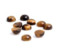 SHGbeads Lot de 5 cabochons ronds en œil de tigre jaune pour la fabrication de bijoux, bagues, pendentifs 8 mm