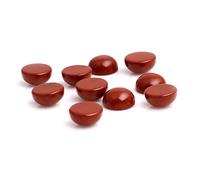 SHGbeads Lot de 5 cabochons ronds en jaspe rouge naturel à dos plat pour fabrication de bijoux et bagues 8 mm