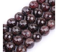 SHGbeads Perles libres de gemme de grenat rouge naturel rond facetté de 10mm, pierre énergétique, pouvoir de guérison pour fabrication de bijoux, 15''