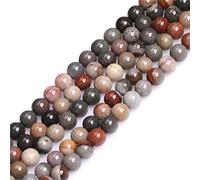 SHGbeads Perles rondes semi-précieuses en jaspe polychrome naturel 6 mm pour fabrication de bijoux 38,1 cm, 6mm Mixed Color, 6mm