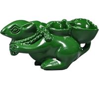 SHGDAIO Figurine Artificielle Statue Sculpture sur Bois Vert Souris Ornement en Bois Massif Souris Maison Salon Décoration Acajou Artisanat Décorations de Bureau (3,14 Pouces)