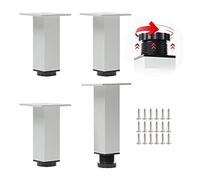 SHGUOMSC Pieds de Meuble, lot 4 Pieds en Alliage d'aluminium, réglables, rehausseur Remplacement, for Table Basse, canapé, lit, Ottoman, Armoire, Charge maximale 400 kg(Silver,15cm/5.91in)