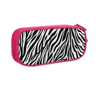 shgwehh Grande trousse à crayons imprimée zèbre - Jolie trousse à crayons - Organiseur de papeterie pour filles et garçons - Noir, rose, Taille unique, Organiseur de sac