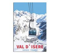 shgwehh Plaque en métal - Décoration murale vintage - Motif montagne enneigée France Val d'Isère - Décoration murale - 20 x 30 cm