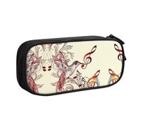 shgwehh Trousse à crayons avec imprimé notes de musique et oiseaux volants - Organisez vos articles de papeterie avec élégance, Noir , Taille unique, Organiseur de sac