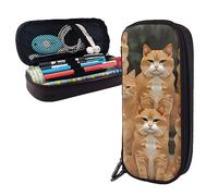 shgwehh Trousse à crayons de grande capacité avec imprimé chats oranges - Trousse à crayons simple pour bureau et voyage, Orange Cats, Taille unique, Organiseur de sac