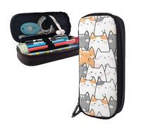 shgwehh Trousse à crayons de grande capacité avec imprimé chats oranges - Trousse à crayons simple pour bureau et voyage, Orange Cats, Taille unique, Organiseur de sac