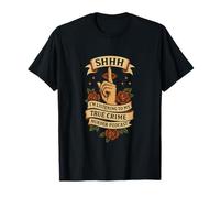 Shhh I’m Listening to True Crime Podcasts Distressed Design T-Shirt