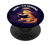 Shhh I'm Reading Bearded Dragon - Bibliothèque drôle de Rat de bibliothèque PopSockets PopGrip Adhésif
