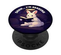 Shhh I'm Reading Bunny Rabbit - Bibliothèque drôle de Rat de bibliothèque PopSockets PopGrip Adhésif
