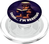Shhh I'm Reading Rottweiler Dog - Bibliothèque drôle de Rat de bibliothèque PopSockets PopGrip pour MagSafe