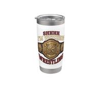 Shhh I'm Watching Wrestling Fan Funny Wrestling Gobelet isotherme en acier inoxydable double paroi