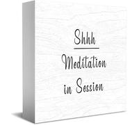 Shhh Meditation In Session New Home Decor Rustic Gift Ideas Panneau en bois Bureau Étagère Décoration de chambre de ferme 12,7 x 12,7 cm
