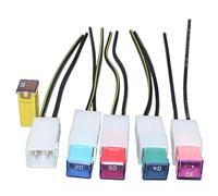 Shhworldsea 1 ensemble = 1 pièces fusible + 1 pièces boîte à fusibles Mini fusible carré 20A 25A 30A 40A 50A 60A assortiment de boîtes à fusibles automatiques fusible automatique Câblage de protection