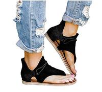 Shhyy Femmes Gladiateur Sandale, Femme Léopard Sandales,Confortable léopard Cou Tongs Vintage décontracté Dos Talon Plat Clip-Toe Chaussures,D,38