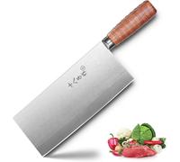SHI BA ZI ZUO Couteau Hachoir,Couteau de Chef Professionnel Pour Couper Les Légumes et La Viande,Couteau de Cuisine en Acier Inoxydable Avec Manche en Bois Antidérapant