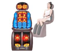 Shiatsu Fauteuil de massage complet du corps avec chauffage, réglage de l'angle à 3 vitesses, massage des pieds, thérapie multi-points pour la maison et le bureau