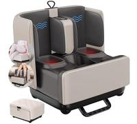 Shiatsu Masseur de Pieds avec Chaleur Vibration Compression 2 en 1 Pied et Mollet Masseur pour Muscles Fatigués et Fasciite Plantaire, Convient pour Toute la Famille Noir