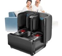 Shiatsu Masseur de Pieds avec Chaleur Vibration Compression 2 en 1 Pied et Mollet Masseur pour Muscles Fatigués et Fasciite Plantaire, Convient pour Toute la Famille Noir