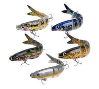 Shiawase Leurre de pêche, Leurre Artificiel de brochet Wobbler pour Eau Douce et salée, Swimbait adapté pour Poisson prédateur/Sandre/Perche, Cadeaux de pêche pour Hommes, Lot de 5